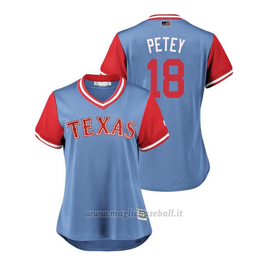 Maglia Baseball Donna Texas Rangers Drew Robinson 2018 Llws Players Weekend Petey Light TOrnto Blue Jays